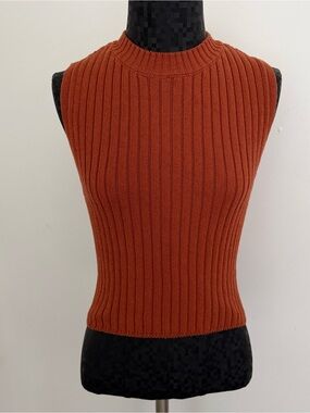 Zara Beach Orchid Knit Convertible Cropped Tie Wrap Top M Rusty Orange